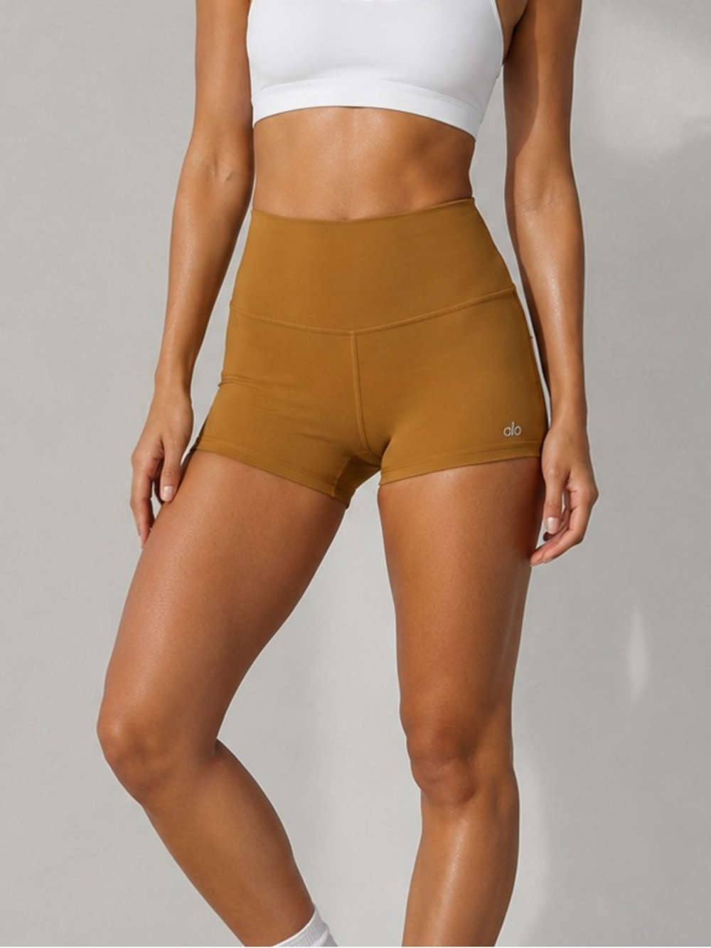 Alo 3” High Waist Airlift Biker Shorts Burnt Orange Compression Size S